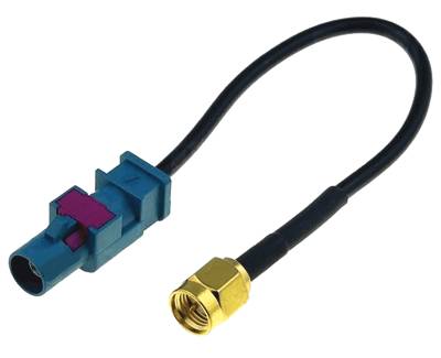 GPS-adapterkabel FAKRA-hane/SMA-hane 50 ohm 10 cm