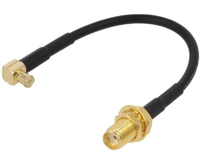 Anslutningskabel MCX-hane/SMA-hona 80 ohm 10 cm