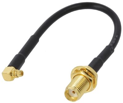 Anslutningskabel MMCX-hane/SMA-hona 50 ohm 10 cm