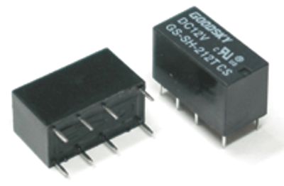 Kretskortrelä, 2 växlande kontakter, 12Vdc 1A