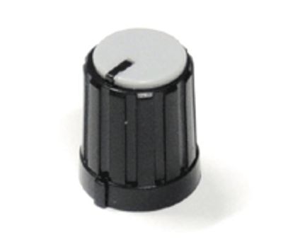 Plastknopp 6mm/13,3mm svart/grå