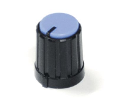 Plastknopp 6mm/13,3mm svart/blå