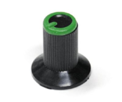 Plastknopp 6mm/17,8mm svart/grön