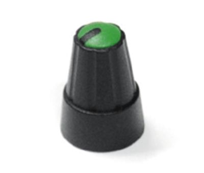 Plastknopp 6mm/13mm svart/grön