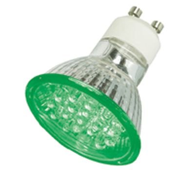 LED-lampa GU10 230Vac 1,2W grön *