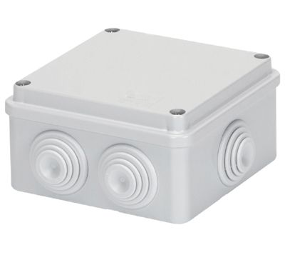 Installationsbox med genomföringar IP55 100x100x50mm grå