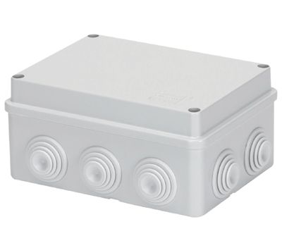 Installationsbox med genomföringar IP55 150x110x70mm grå