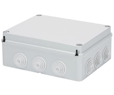 Installationsbox med genomföringar IP55 240x190x90mm grå