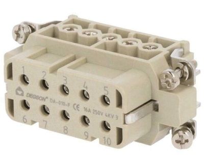 HAE-kontaktstycke 10-polig hona 16A 250Vac (DA-010-F)