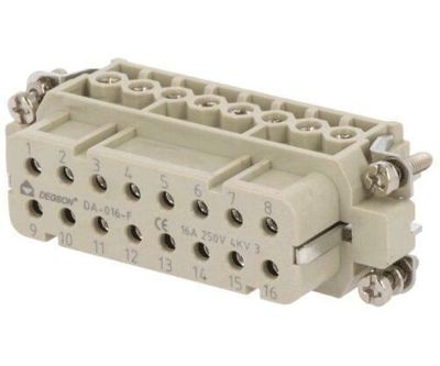 HAE-kontaktstycke 16-polig hona 16A 250Vac (DA-016-F)