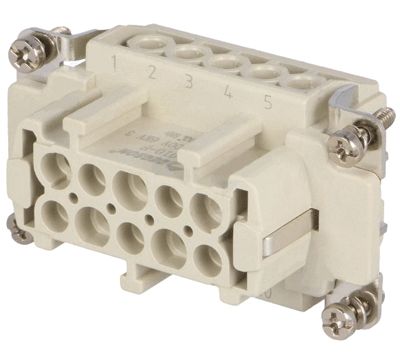 HBE-kontaktstycke 10-polig hona 16A 500Vac