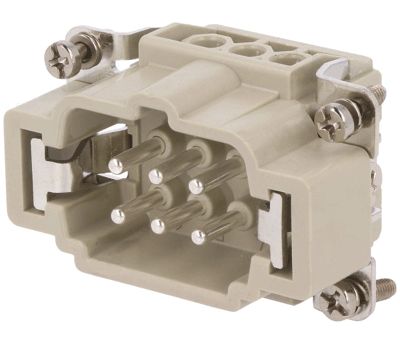 HBE-kontaktstycke 6-polig hane 16A 500Vac