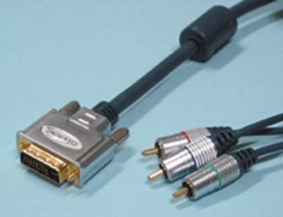 DVI-I/RGB-kabel förgylld 3m Clicktronic