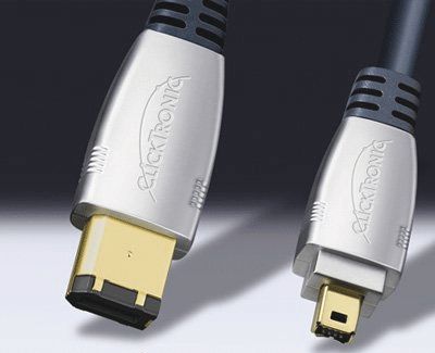 FireWire-anslutningskabel 6/4-polig blå 2,5m Clicktronic