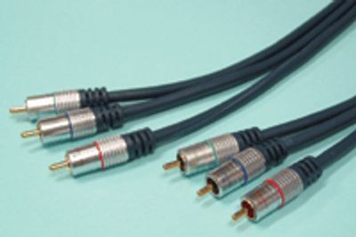 Förgylld RGB/komponentvideokabel 20m Clicktronic