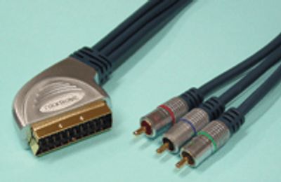 SCART/RGB-anslutningskabel, förgylld 20m Clicktronic