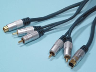 Förgylld S-video-/ljudkabel 5m