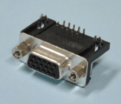 HD-kontakt för kretskort vinklad 15-polig hona