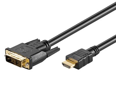 HDMI/DVI-D anslutningskabel svart 1,5m
