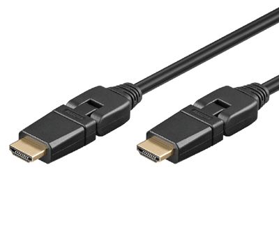 HDMI-anslutningskabel Full-HD Ethernet/3D 360° svart 5m *