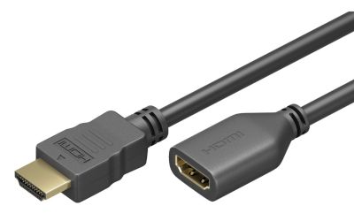 HDMI-förlängningskabel 4K Ethernet/3D svart 0,5m
