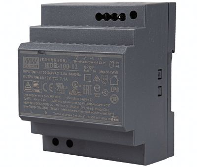 Strömkälla för hakmaskin DIN-skena 12Vdc 7,1A 85,2W (HDR-100-12)