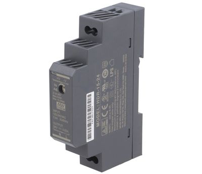 Strömkälla för krossare DIN-skena 24Vdc 630mA 15,2W (HDR-15-24)