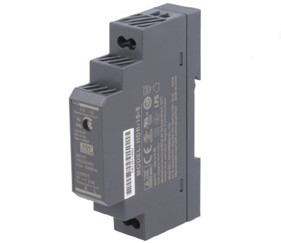 Kraftaggregat för DIN-skena 5Vdc 2,4A 12W (HDR-15-5)
