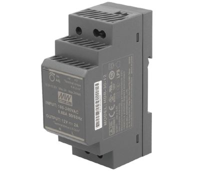 Strömkälla för hakmaskin DIN-skena 12Vdc 2A 24W (HDR-30-12)