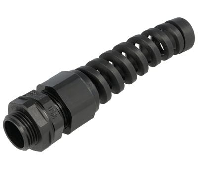 Bussningstätning med böjskydd IP68 plast M16 svart (AGR16SR)