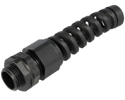 Bussningstätning med böjskydd IP68 plast M20 svart (AGR20SR)