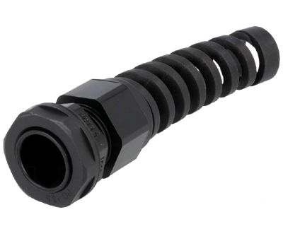 Bussningstätning med böjskydd IP68 plast PG13,5 svart (EGRWW13.5SR)