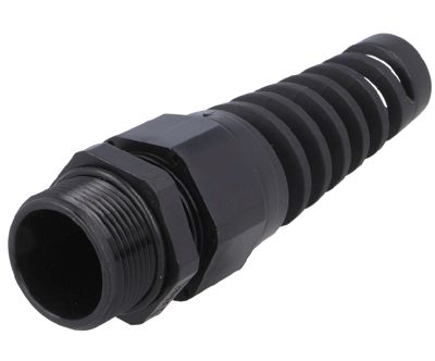 Bussningstätning med böjskydd IP68 plast PG21 svart (BM4021SN)