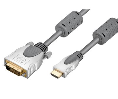 HDMI/DVI-D anslutningskabel Ultra-HD/3D grå 15m *