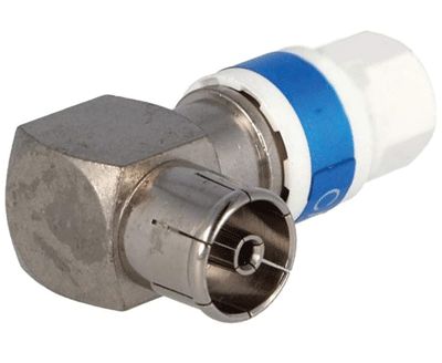 IEC-antennkontakt med snabbkoppling vinklad 75 ohm hona (99909691)