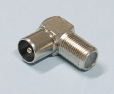 Adapter IEC-kontakt hane / F-kontakt hona vinklad modell