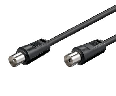 IEC-antennkabel 75 ohm svart 0,5 m