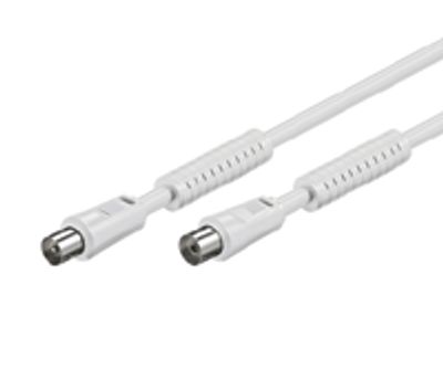 IEC-antennkabel med störningsdämpande ferriter 3,5m vit