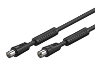 IEC-antennkabel med störningsdämpande ferriter 2,5m svart