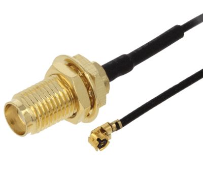 Anslutningskabel U.FL/IPX-kontakt hona/SMA-kontakt hona 50 ohm 150 mm