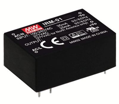 Strömkälla för hackare till kretskort 230Vac/9Vdc 111mA 1W