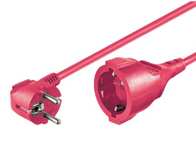 Schuko-förlängningskabel röd 10m