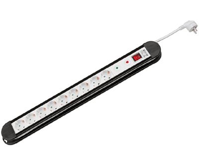 Schuko-förlängningsuttag med strömbrytare/överspänningsskydd 9-delar 1,4m