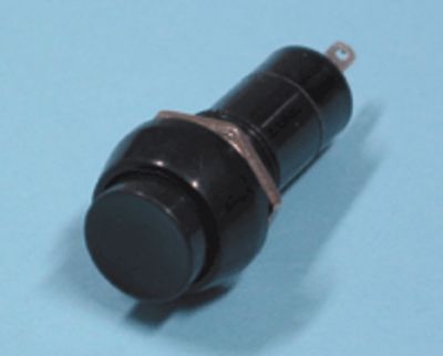 Tryckknapp, självåterställande 1xAV-(PÅ) 3A 125Vac svart