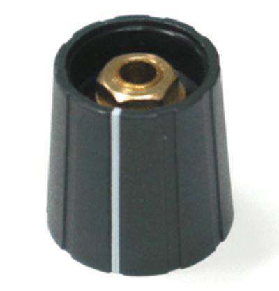 Enhetshuvud, nylon 6,35 mm/21 mm svart med linje