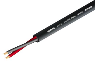 Rund högtalarkabel 2x6mm² svart CU