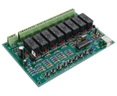 Byggsats 8-kanal reläkort med USB-anslutning