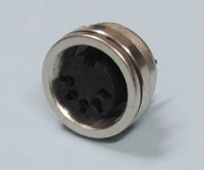 DIN-chassikontakt med skruvlåsning 5-polig 45° hona