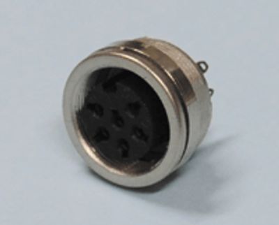 DIN-chassikontakt med skruvlåsning 6-polig hona