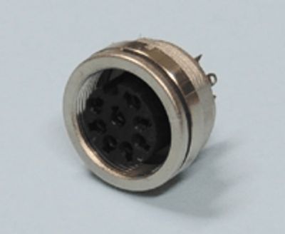 DIN-chassikontakt med skruvlåsning 8-polig U-hona